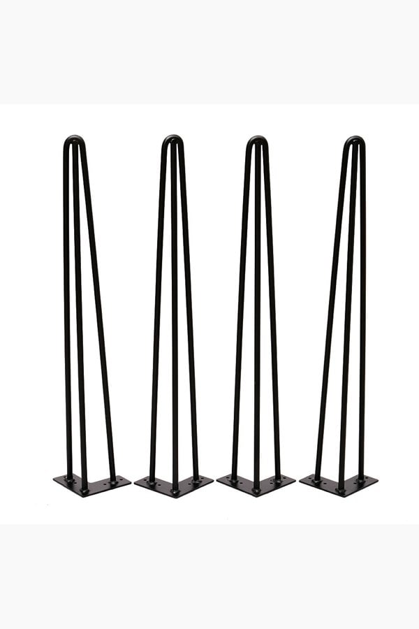 Living and Home 4 Pcs Black Three-Wire Metal Wire Clamp Furniture Legs