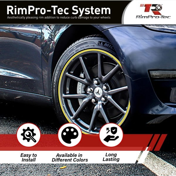 Alloy Wheel Rim Protectors | Yellow Pinstripe | Rimpro-Tec