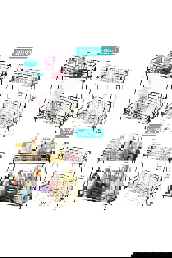 Living and Home 2-Tier Free Standing Cosmetic Organizer Kitchen Bathroom Storage Shelf  Countertop Spice Rack Holder 31.5cm