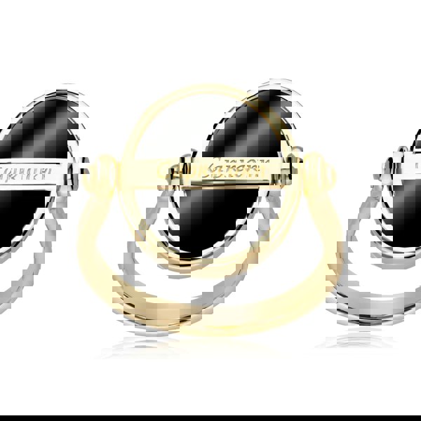 270R062201925 Zodiac Black Onyx Capricorn Flip Ring in 18ct Gold Plated Silver 5