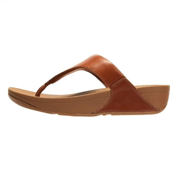 FitFlop Lulu Leather Womens Tan Sandals