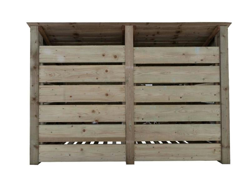 Arbor Garden Solutions Slatted Wooden Log Store with Doors W-187cm, H-126cm or 180cm, D-88cm