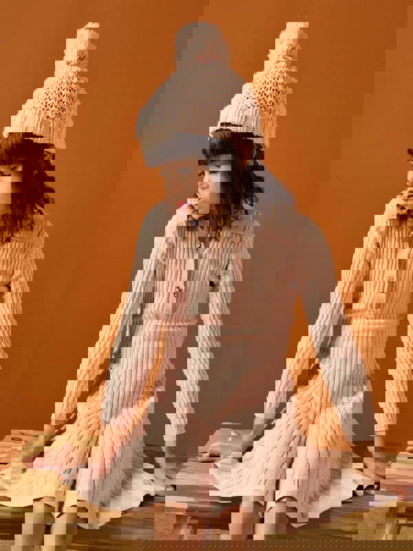 Tayla Pink Collared Knitted Dress | GWD Clothing