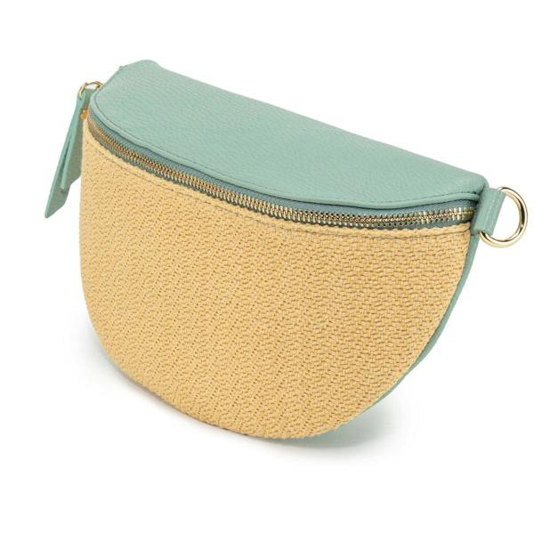 Elie Beaumont Raffia Sling Bag Mint