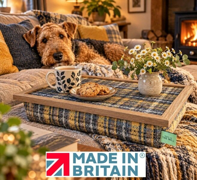 Made in the Mill Luxury Airedale Lap Tray With Bean Bag