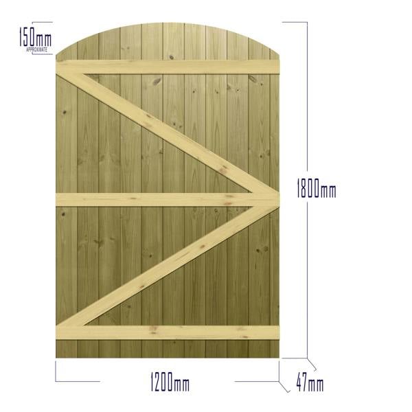 [rackhams variation] gate tongue & groove semi braced arch top [h.1800 x w.options] 6