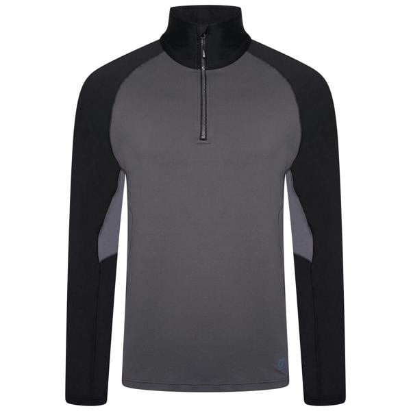 Dare 2B Mens Fuser Core Stretch Half Zip Thermal Top - Ebony Grey - 