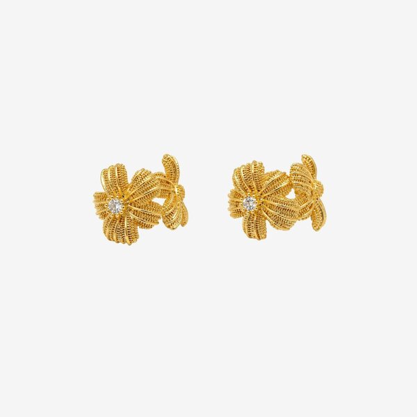 Uchi & Soto Kinmokusei Floral Stone Hoops
