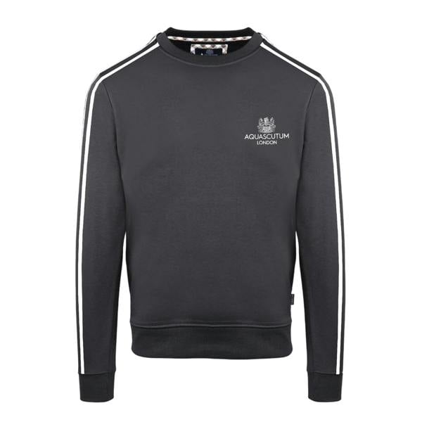 Aquascutum Mens London Double Stripe Sweatshirt - Antracite - 