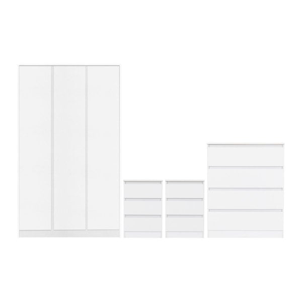 Seconique Malvern 4 Piece Bedroom Set with 3 Door Triple Wardrobe