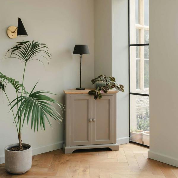 Statement Furniture Florence Corner Sideboard with Cupboard and Shelf. Assembled Storage