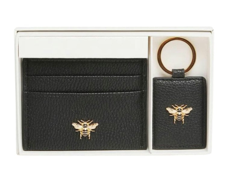 Alice Wheeler Bee Keyring & Card Holder Gift Set – Vegan Leather