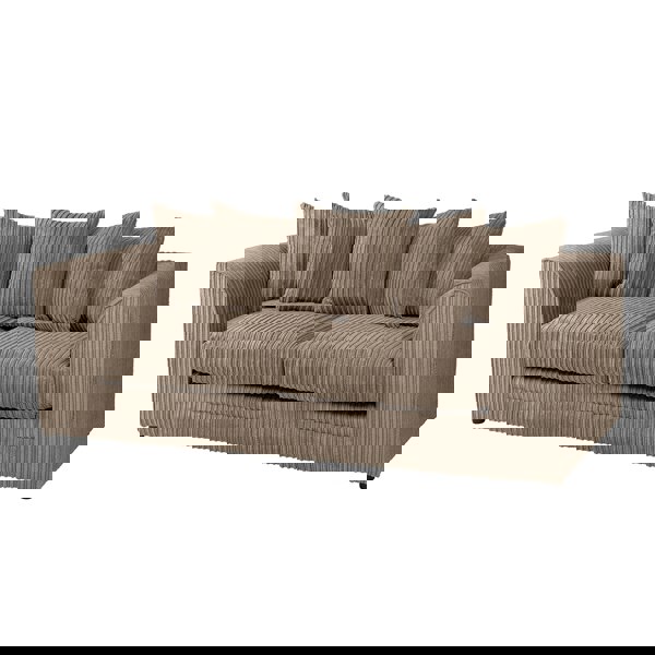 SQUAREBOXX Dylan Jumbo Cord 3+2 Seater Fabric Sofa in Coffee