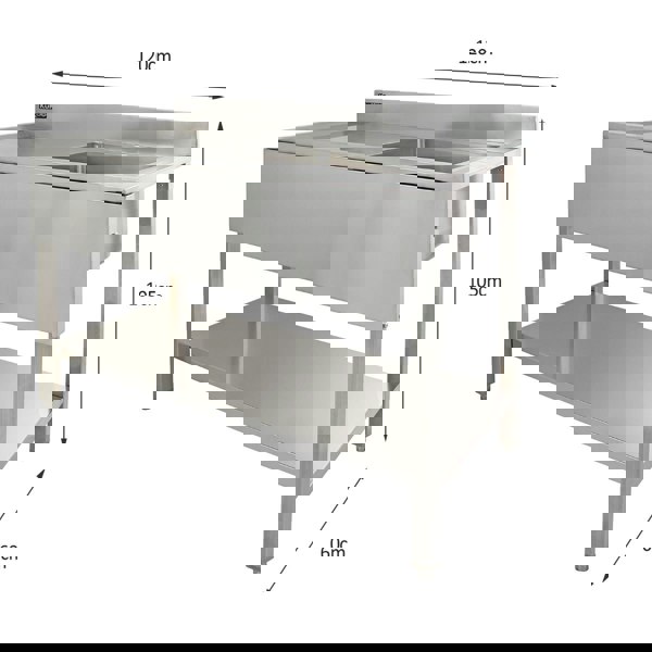 KuKoo Stainless Steel Catering Sink - Left Hand Drainer