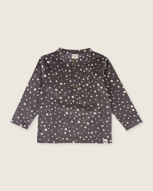 organic cotton Grey Abstract Spot Print Shirt - image 2