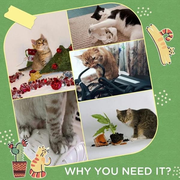 Cactus-shaped cat tree scratching post in green with circular play base