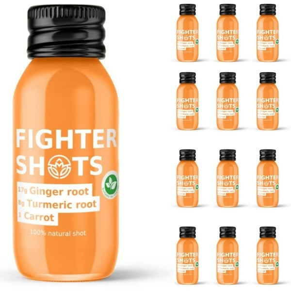 Fighter Shots Carrot + Ginger + Turmeric Shot single or  12 x 60ml