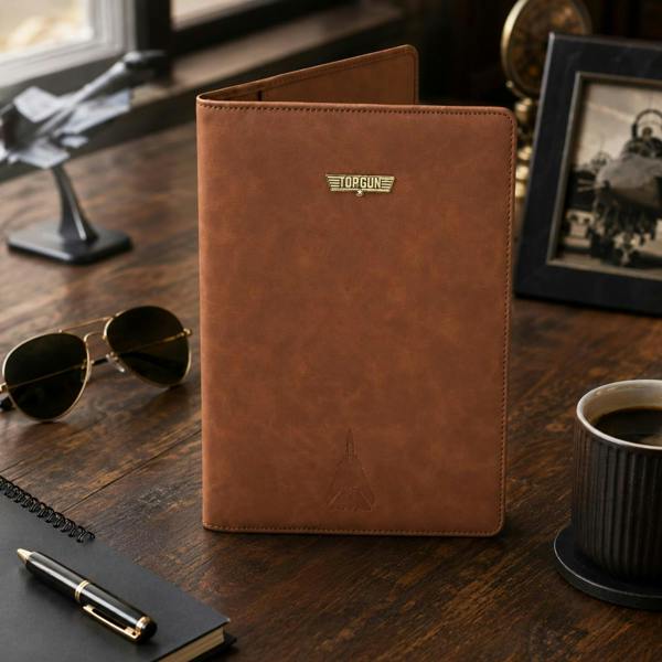 Widdop & Co Top Gun PU Leather Travel Tech Portfolio Tan
