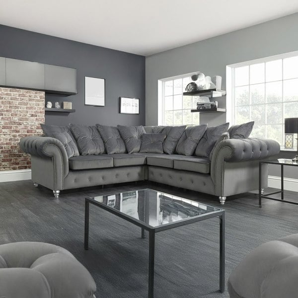 Furnishings For Less Zoey Grey Corner Sofa