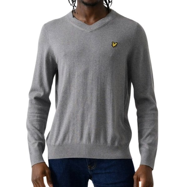 Lyle & Scott V-Neck Mid Grey Pull Over Jumper S