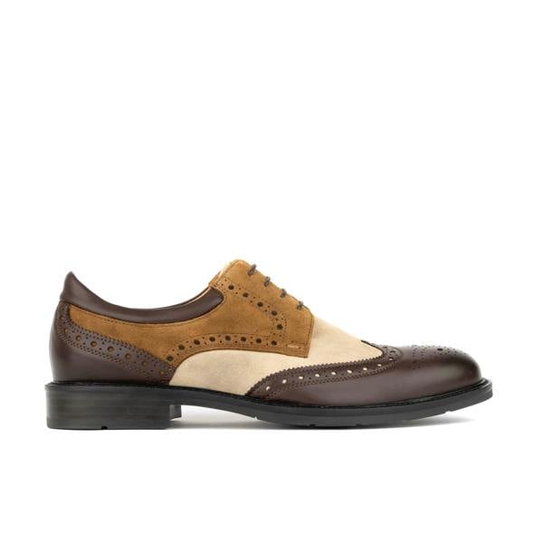 Embassy London Toledo - Brown, Cream & Tan - Men's Leather & Suede Oxford Shoe
