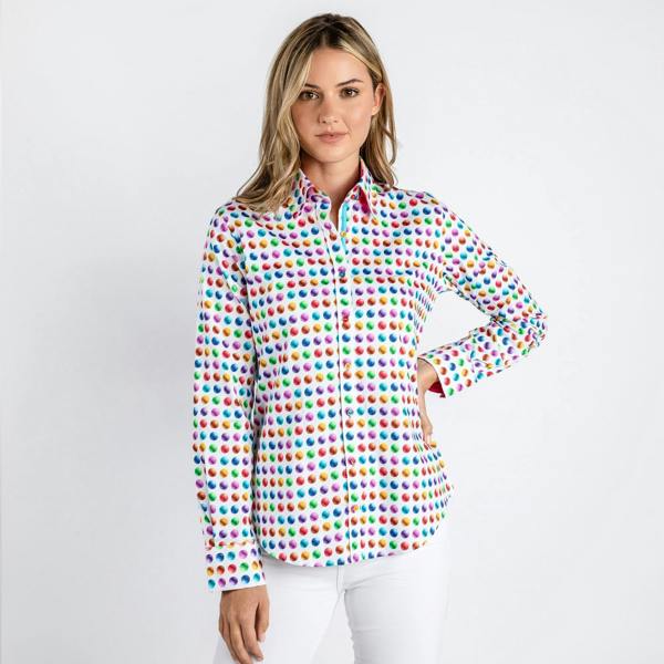 GOLF BALLS WOMENS  PRINT SHIRT - Premium Men's Patterned Shirt by Claudio Lugli | Bold Design, Tailored Fit, Best Printed Shirts