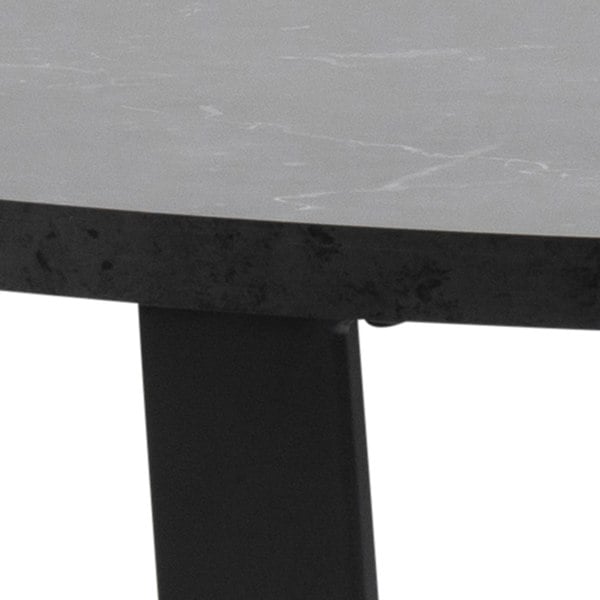 Furniture To Go Amble Round Dining Table with Black Marble Melamine Top & Black Legs