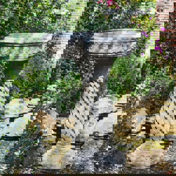 Detailed Windsor Design Stone Birdbath