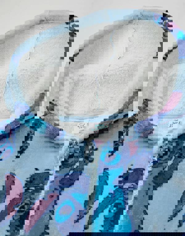 Disney Girls Blue Stitch Zip Through Zip Through Blanket Hoodie (One Size)