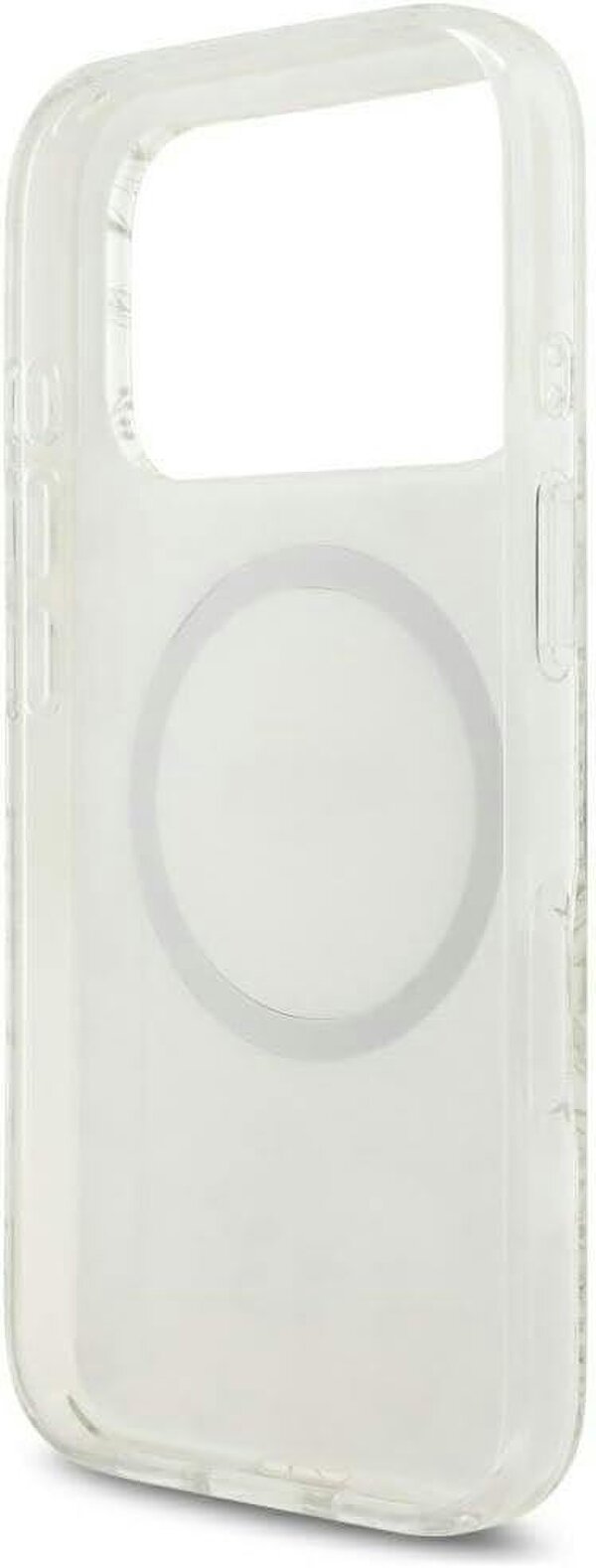 Guess IML Flowers Electro Pearl Strap MagSafe Case for iPhone 17/18 Pro 6.3" White - GUHMP18LHCPOFPH