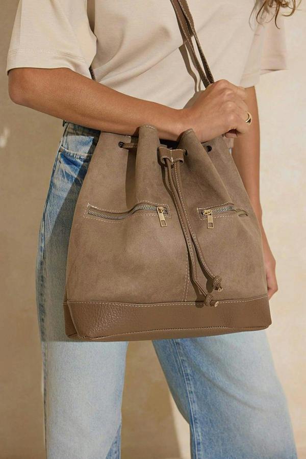 WOVCOR Suede Drawstring Women's Shoulder Bag