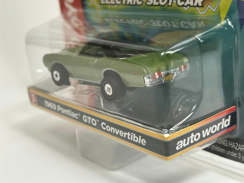 Auto World Slot Cars 1969 Pontiac GTO Convertible Grn Thunderjet Ultra G HO Slot Car SC377-3