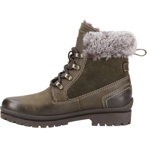 Cotswold Evenlode Leather Women's Khaki Winter Ankle Boots