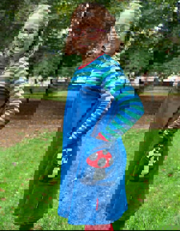 Organic Floral Mushroom Applique Dress - Toby Tiger UK Retail