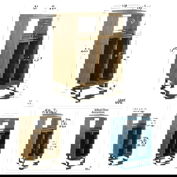 Dorel Home Regal Turntable Stand Walnut Look