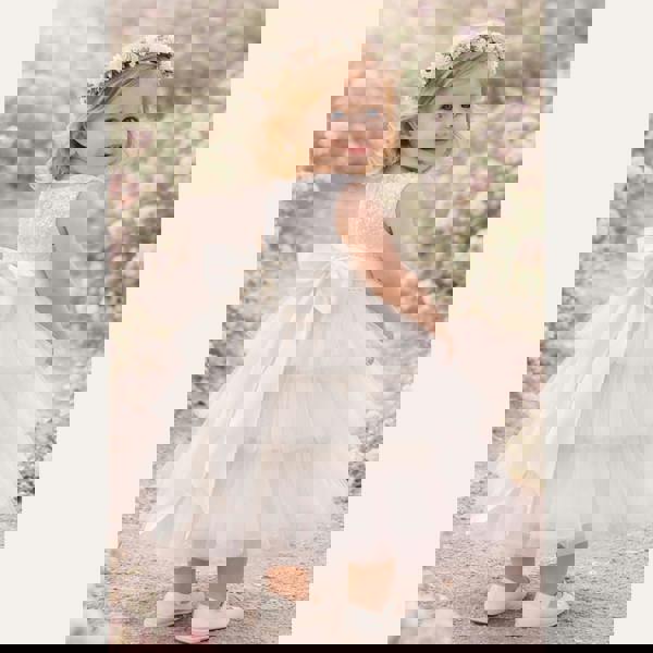 UK Flower Girl Boutique Darcy Occasion Dress - White - SALE