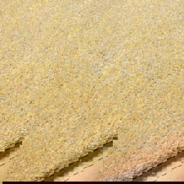 Livabliss Moda Shag-Solid Color Yellow Plush Soft Pile Rug