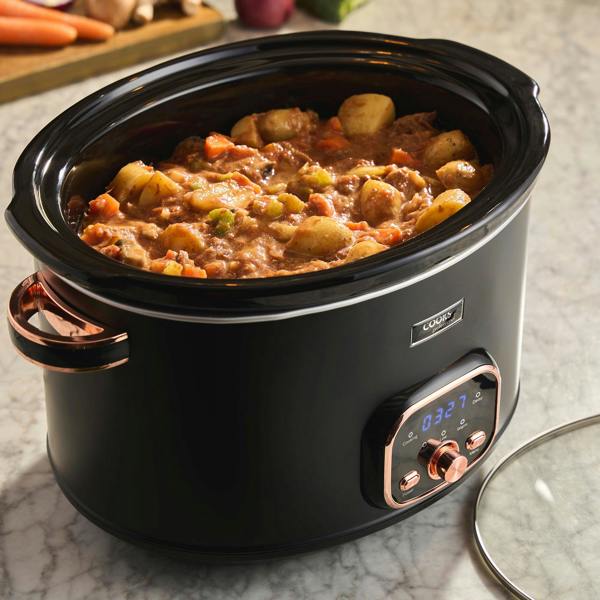 Cooks Professional 8L Digital Slow Cooker | Black / Rose Gold