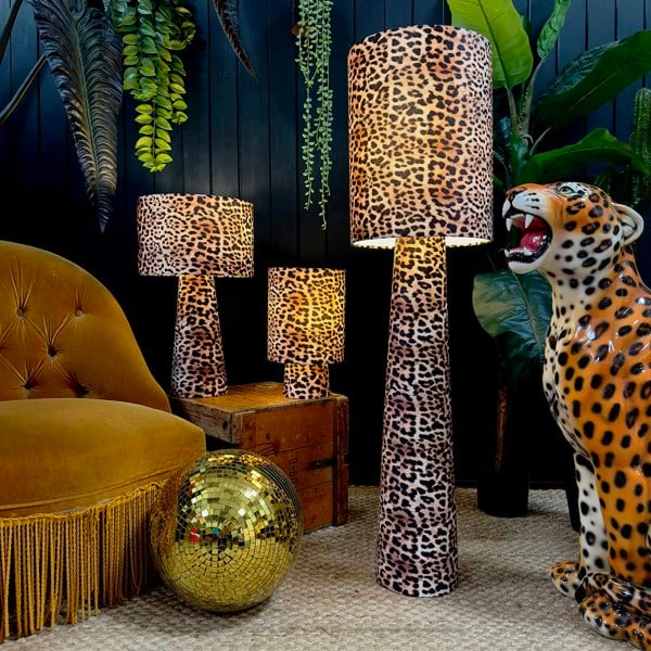 Luxe Leopard Print Portable Lamps available in 3 sizes