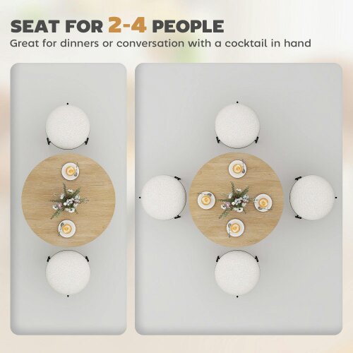 Wyld Haus Mihafi Metal And Wood White Oak Finish Industrial Round Dining Table 80cm