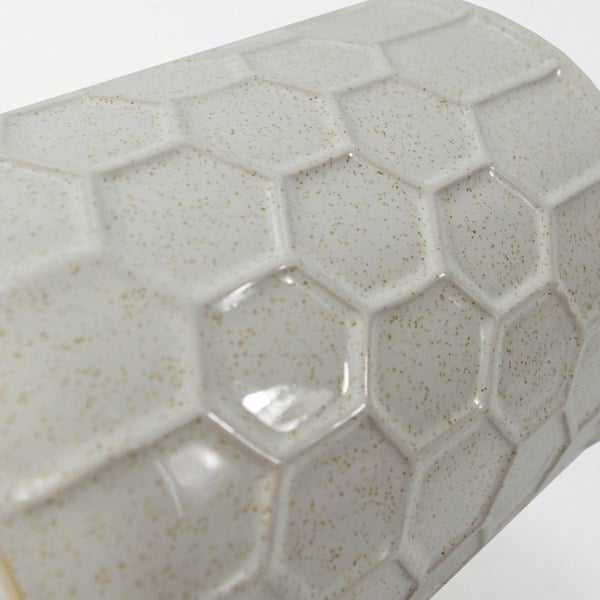 Leaf 16cm White Honeycomb Ceramic Planter