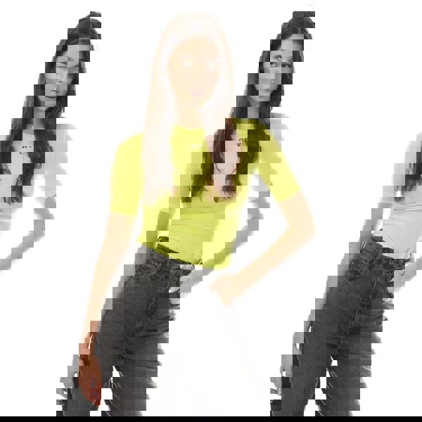 Off White Womens/Ladies Off Stamp Sec Skin Crew Neck T-Shirt - Yellow - 