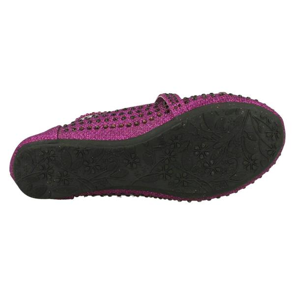 Spot On Girls Spot On Glitter Flat Ballerina Party Shoes H2335