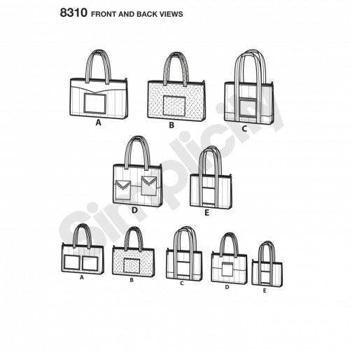 Simplicity Sewing Pattern 8310, Bags, Quilts for Women, One Size - Easy