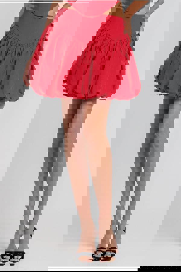 Bengaline Balloon Mini Skirt - Red SK34