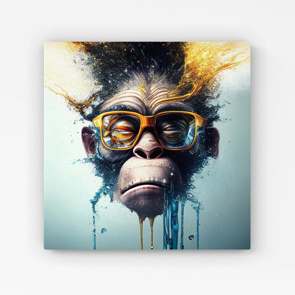 Warren Reed Monkey Splash Art Canvas