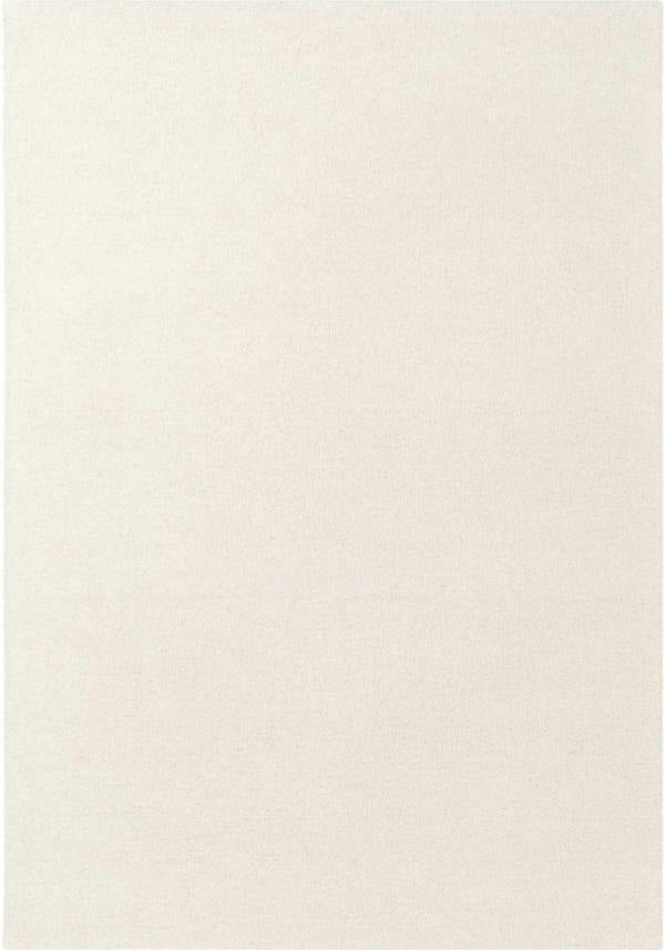 Fine Boucle Wool Rug Knots Natural White sound-absorbing, durable pile.