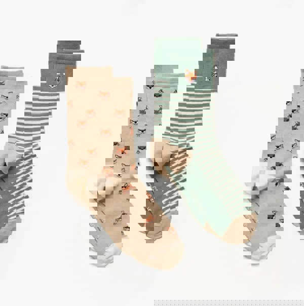 Joules EVERYDAY Womens Socks Khaki/Stone