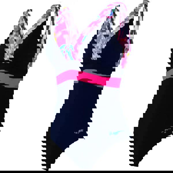 Zoggs Paradiso Squareback Swimsuit - Navy/Pink