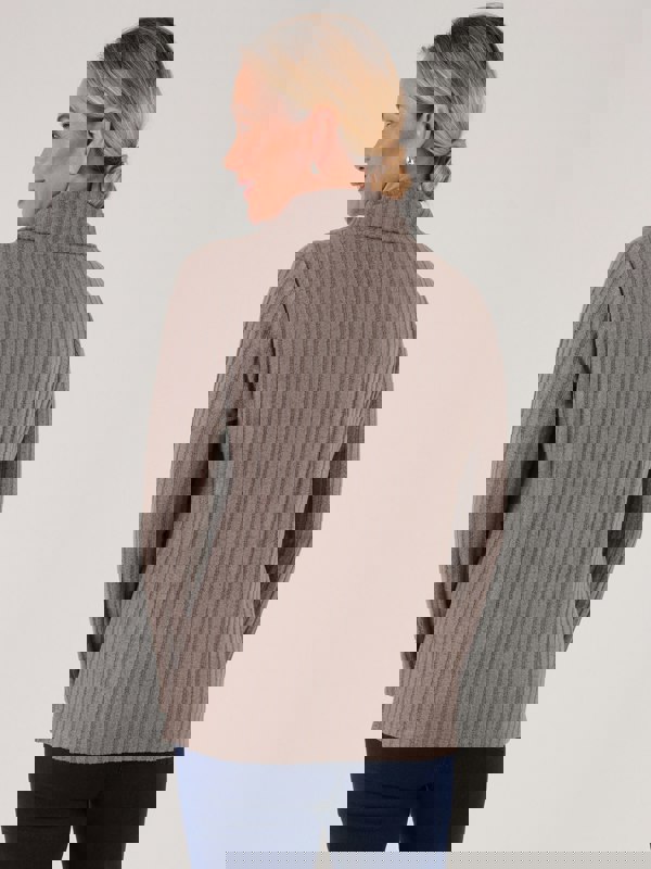 PennyPlain Cowl Neck Cuff Button Top - Latte